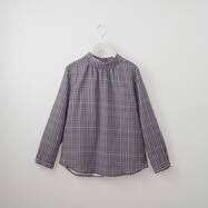 バイアス幾何柄プチハイネックブラウス　(54118)