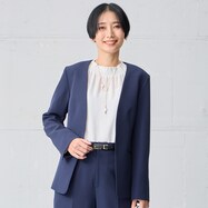 ライトダブルクロスノーカラージャケット　(15100)