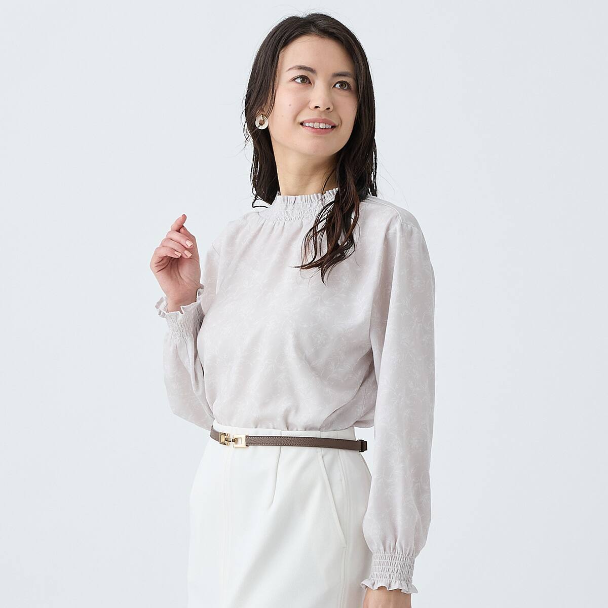 花柄シャーリングブラウス (55100) | ニトリネット【公式】 家具