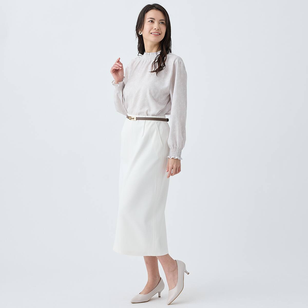花柄シャーリングブラウス (55100) | ニトリネット【公式】 家具