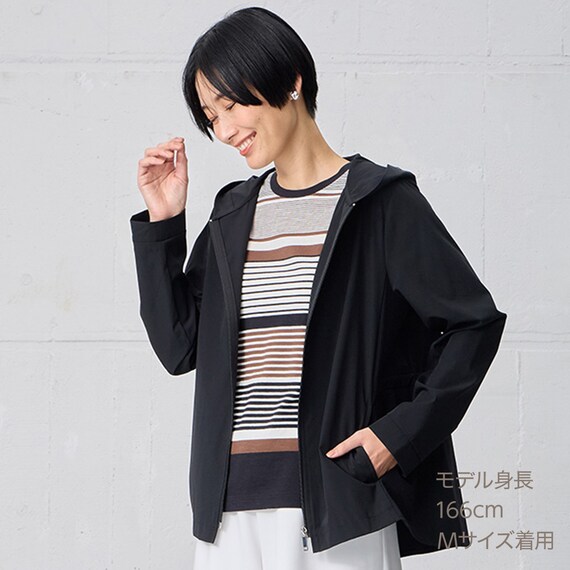 綿スラブパネルボーダープルオーバー　(65103) 5枚目画像