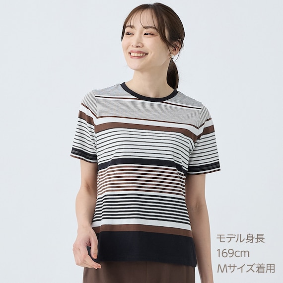 綿スラブパネルボーダープルオーバー (65103) 1枚目画像