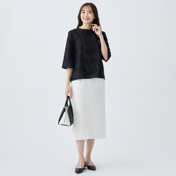 3D刺繍綿ローンブラウス (55105) 6枚目画像