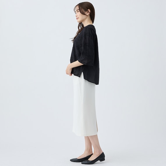 3D刺繍綿ローンブラウス (55105) 7枚目画像