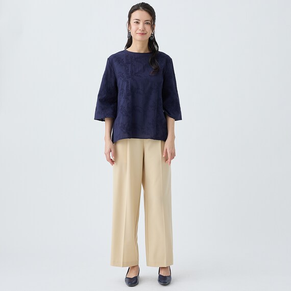 3D刺繍綿ローンブラウス (55105) 10枚目画像