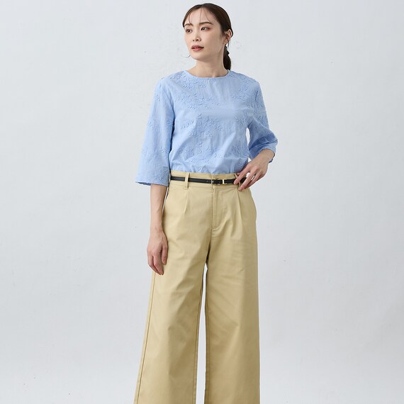 3D刺繍綿ローンブラウス (55105) 14枚目画像