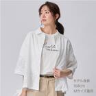 3D刺繍綿ローン5分袖シャツ (55106) 1枚目画像