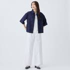 ３Ｄ刺繍綿ローン５分袖シャツ　(55106) 13枚目画像