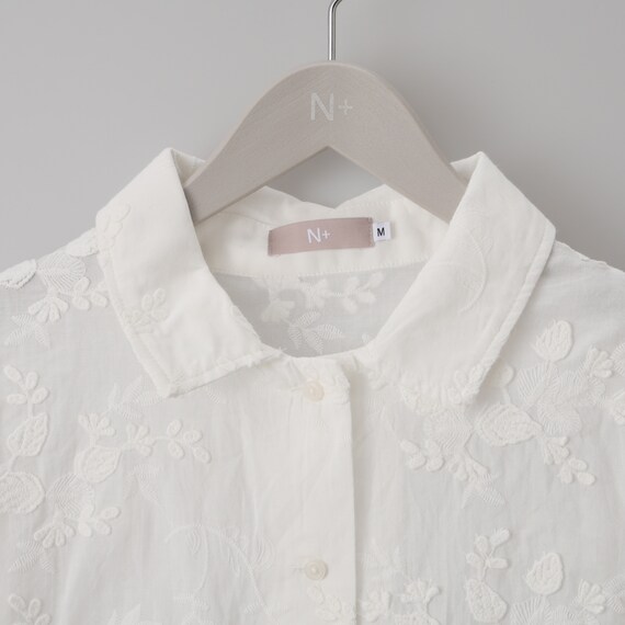 3D刺繍綿ローン5分袖シャツ (55106) 23枚目画像