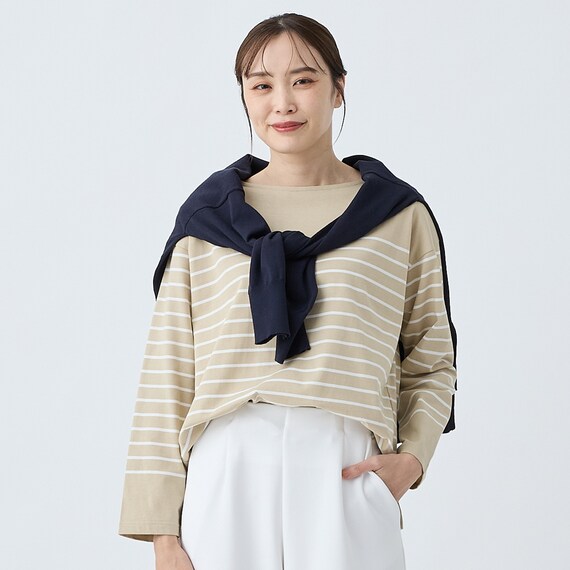 パネルボーダーコットンプルオーバー　(65107) 7枚目画像