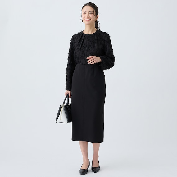 カットジョーゼットストレートスカート (35105) 12枚目画像