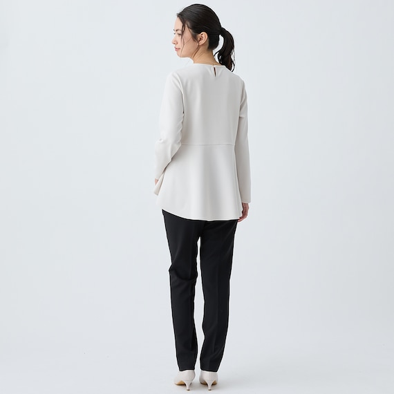 カットジョーゼットペプラムプルオーバー (65105) 5枚目画像