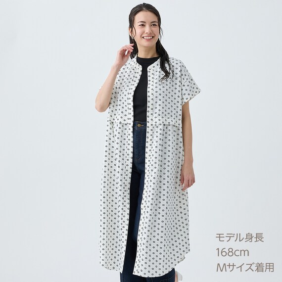 小紋柄レイヤード見えワンピース　(45102) 1枚目画像