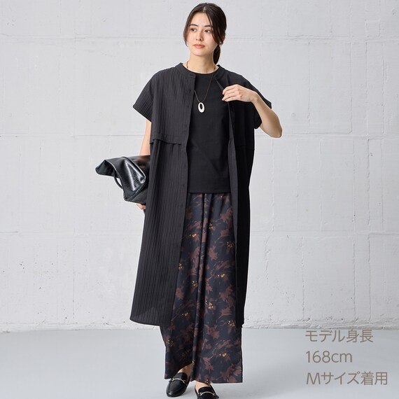 小紋柄レイヤード見えワンピース　(45102) 5枚目画像