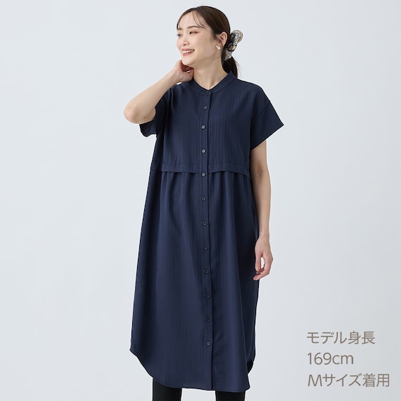 小紋柄レイヤード見えワンピース (45102) 9枚目画像