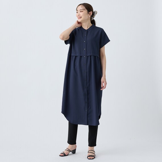 小紋柄レイヤード見えワンピース　(45102) 10枚目画像