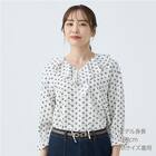 小紋柄ラッフル襟ブラウス　(55107) 1枚目画像
