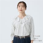 小紋柄ラッフル襟ブラウス (55107) 1枚目画像