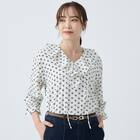 小紋柄ラッフル襟ブラウス　(55107) 3枚目画像