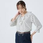 小紋柄ラッフル襟ブラウス　(55107) 4枚目画像