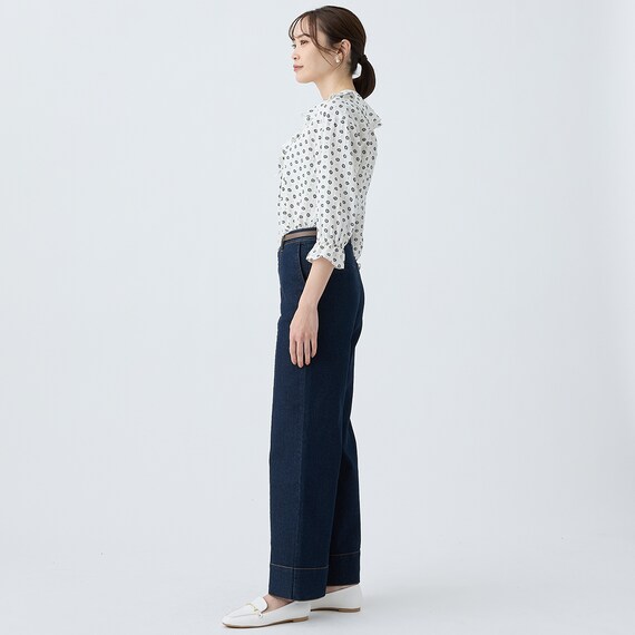 小紋柄ラッフル襟ブラウス　(55107) 5枚目画像