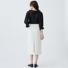 小紋柄ラッフル襟ブラウス (55107) 11枚目画像