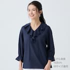 小紋柄ラッフル襟ブラウス (55107) 14枚目画像