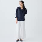 小紋柄ラッフル襟ブラウス (55107) 16枚目画像