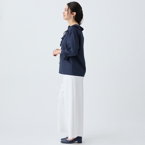 小紋柄ラッフル襟ブラウス　(55107) 17枚目画像