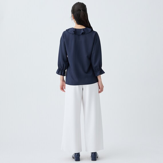 小紋柄ラッフル襟ブラウス　(55107) 18枚目画像