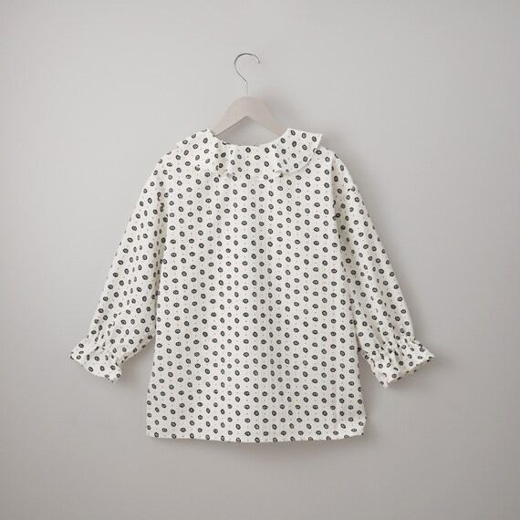 小紋柄ラッフル襟ブラウス　(55107) 20枚目画像