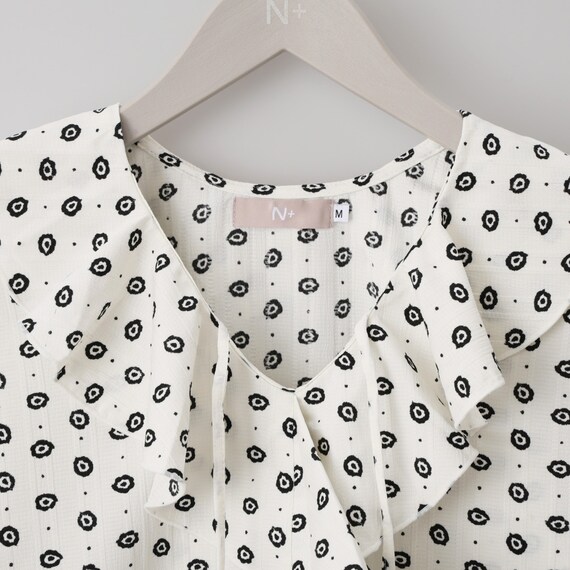 小紋柄ラッフル襟ブラウス　(55107) 22枚目画像