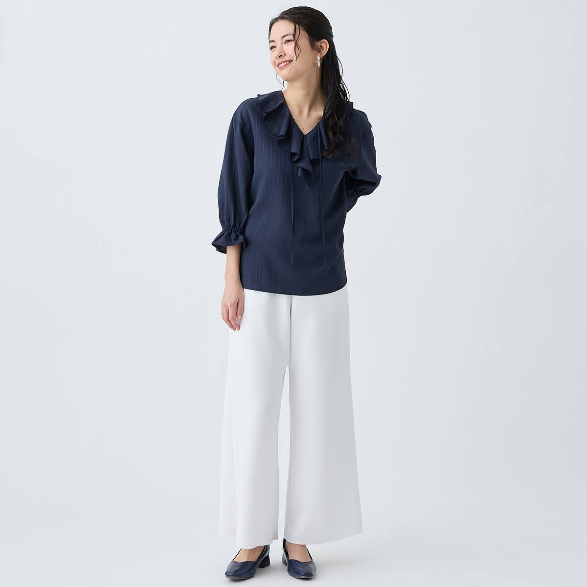 ラッフル襟ブラウス (55119) | ニトリネット【公式】 家具・インテリア通販