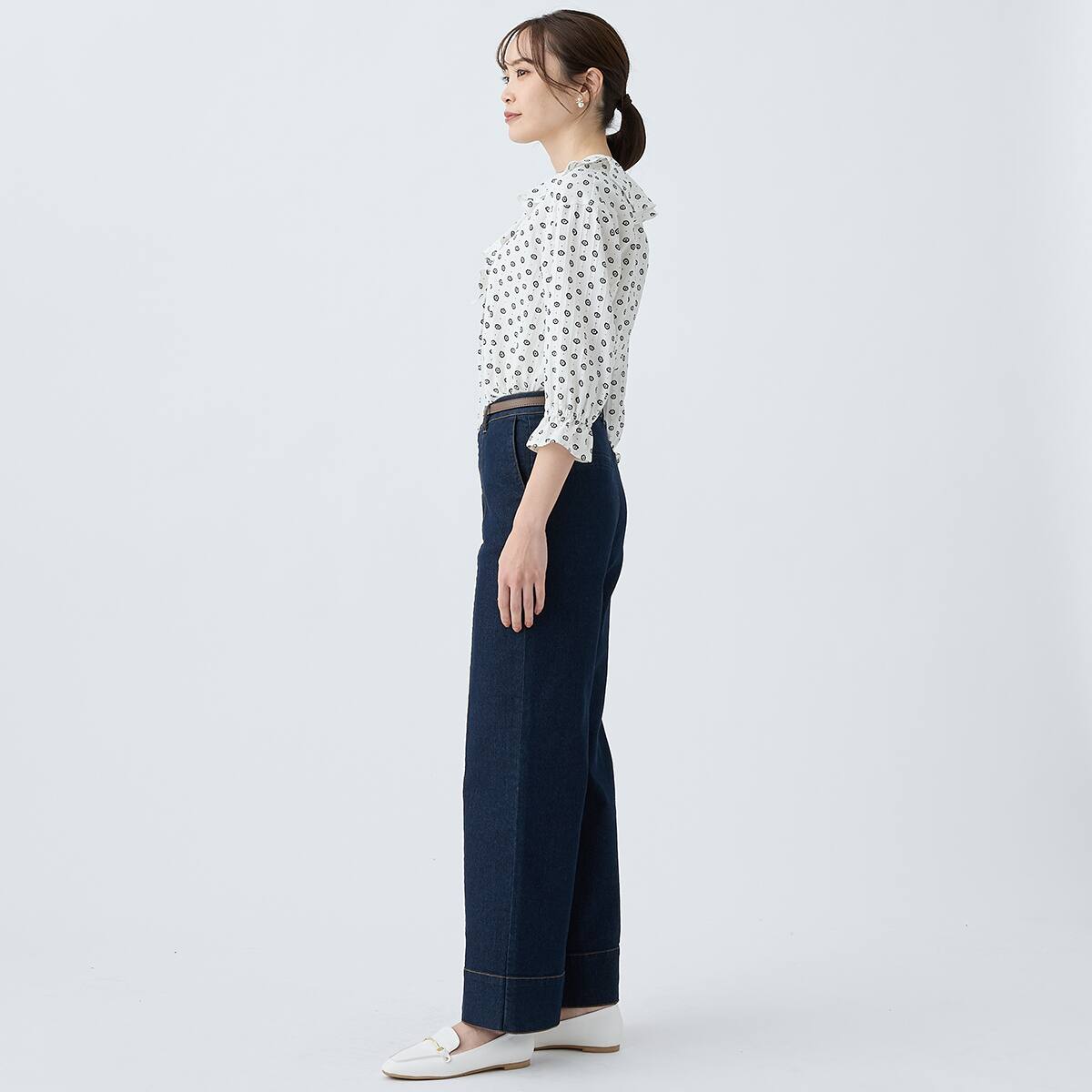 ラッフル襟ブラウス (55119) | ニトリネット【公式】 家具・インテリア通販