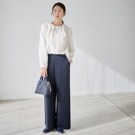 ソフトストレッチセミワイドパンツロング丈 (25102) 2枚目画像