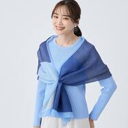 カラーブロッキングシアープリーツストール　(95111)