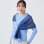 カラーブロッキングシアープリーツストール　(95111) 2枚目画像