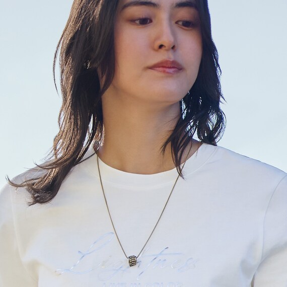 ガラスストーン使いスライダーチェーンネックレス　(95102) 1枚目画像