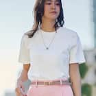 ガラスストーン使いスライダーチェーンネックレス (95102) 2枚目画像