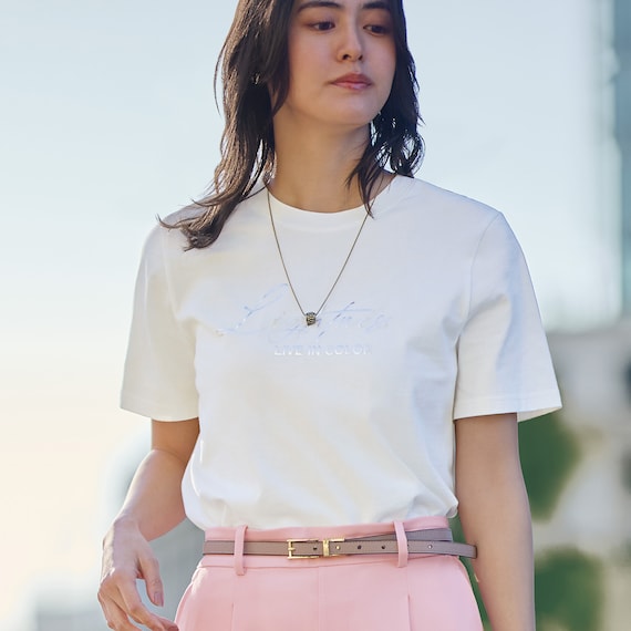 ガラスストーン使いスライダーチェーンネックレス (95102) 2枚目画像