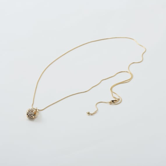 ガラスストーン使いスライダーチェーンネックレス (95102) 4枚目画像