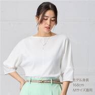 袖布帛切替えドルマンスリーブプルオーバー　(65108)