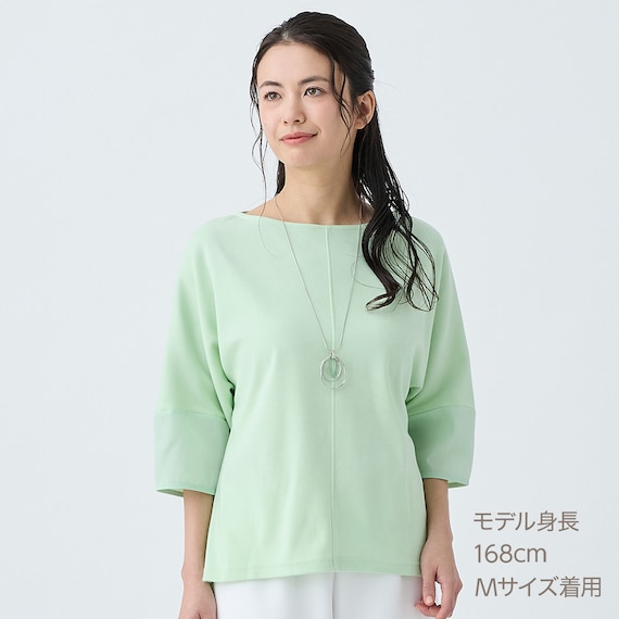 袖布帛切替えドルマンスリーブプルオーバー (65108) 5枚目画像