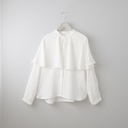 ケープ襟長袖ブラウス　(55109)