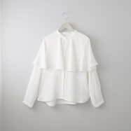 ケープ襟長袖ブラウス (55109)