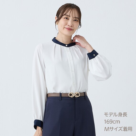 配色ブラウス　(55110) 1枚目画像