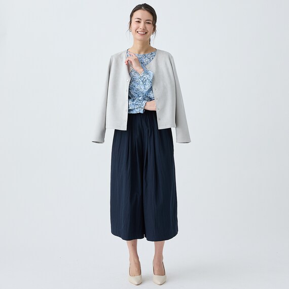 ストレッチスウェード調カーディガン　(85102) 4枚目画像