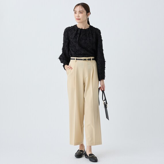 フロントタックワイドパンツ　(25111) 2枚目画像