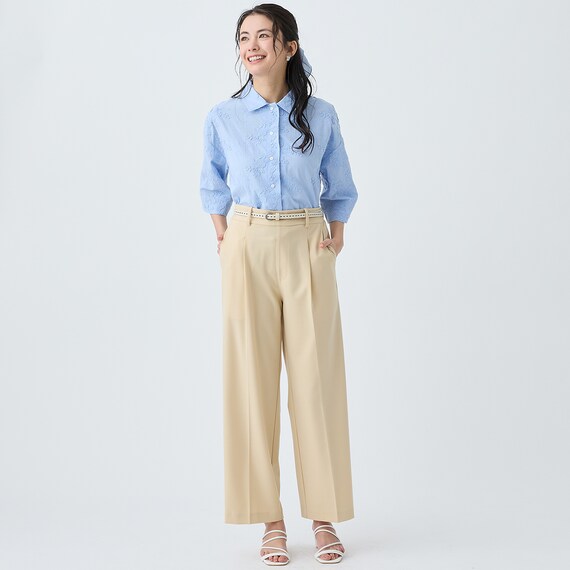 フロントタックワイドパンツ　(25111) 12枚目画像