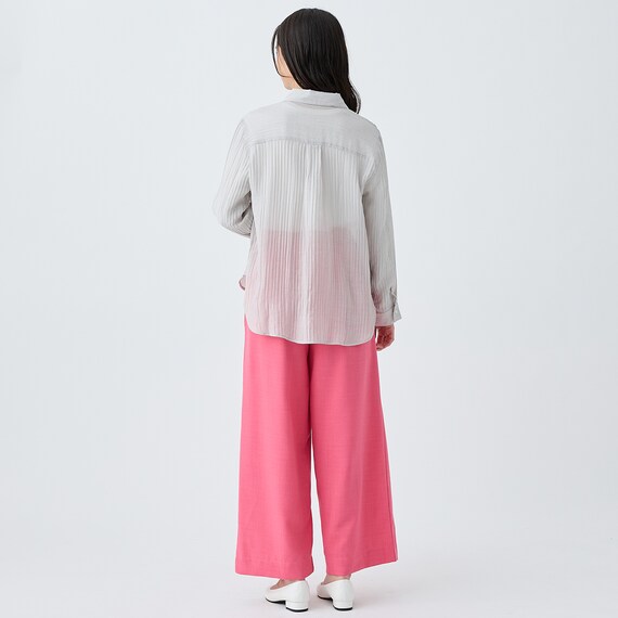 麻調セミワイドパンツショート丈 (25114) 9枚目画像